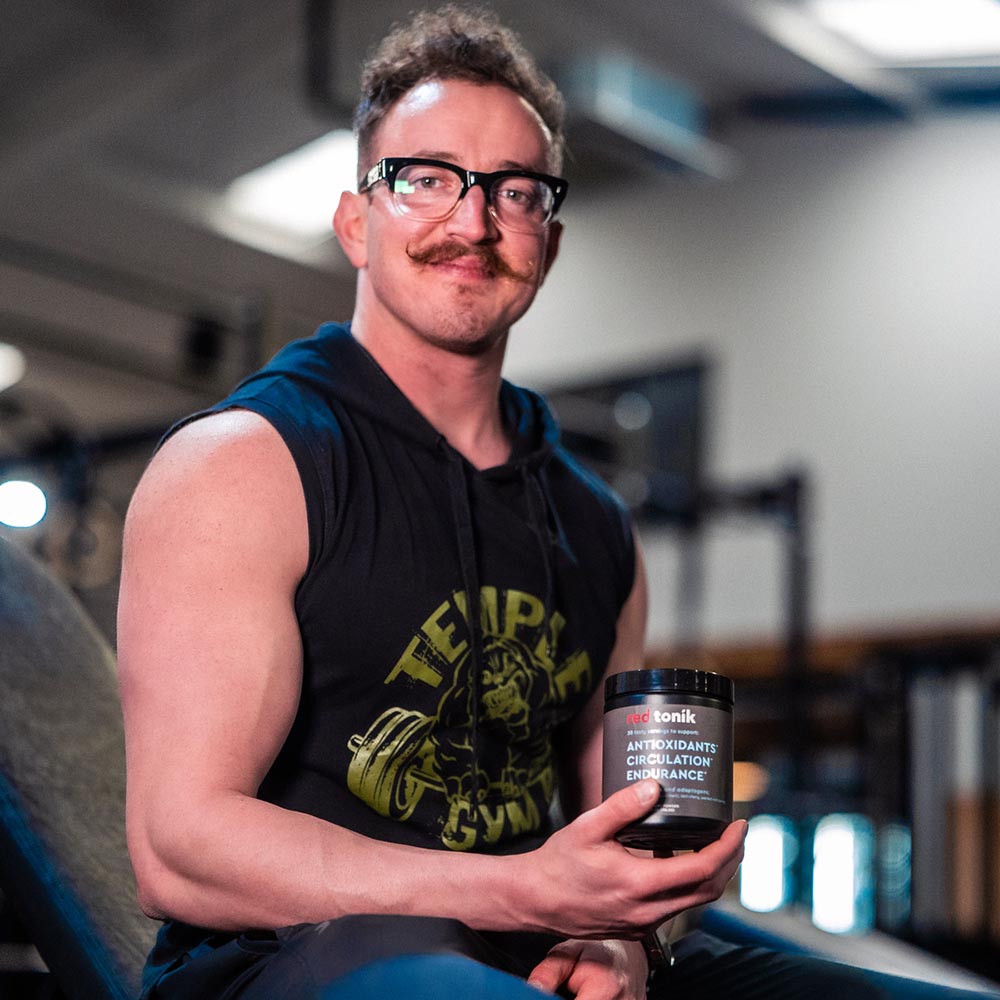 Red Tonik Morgan in the gym