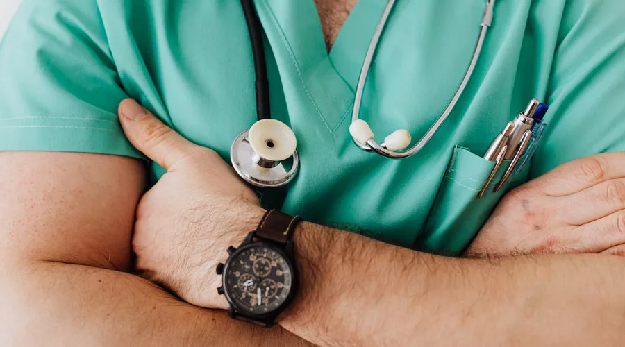 male doctor with stethoscope